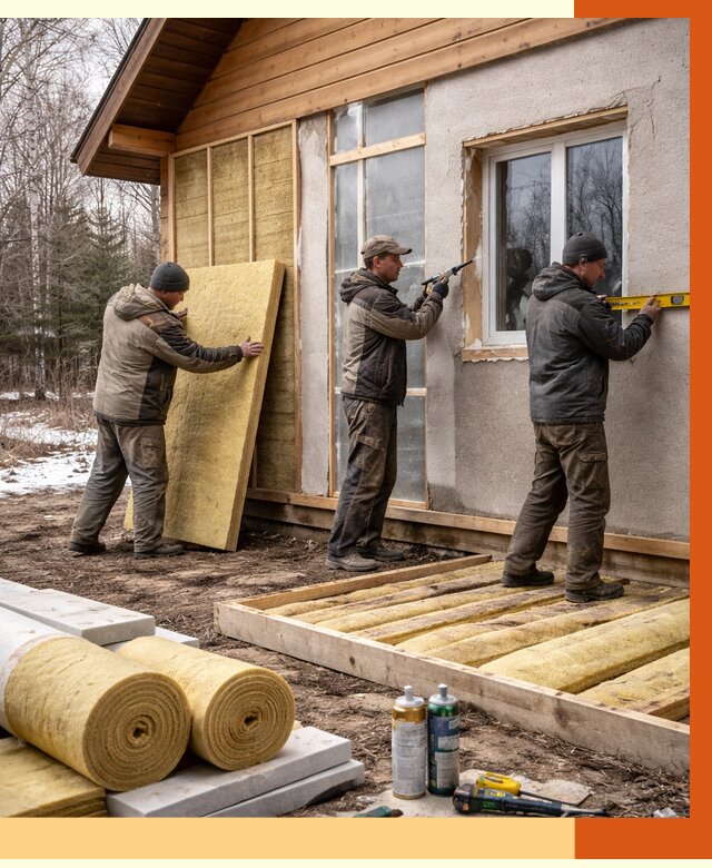 Утепление дачного дома в прохладном от 5146 руб/м2 — недорого | ТепломастерПрх