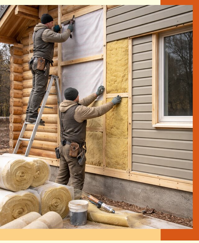 Утепление деревянного дома в прохладном от 6716 руб./м2 — заказать работы | ТепломастерПрх