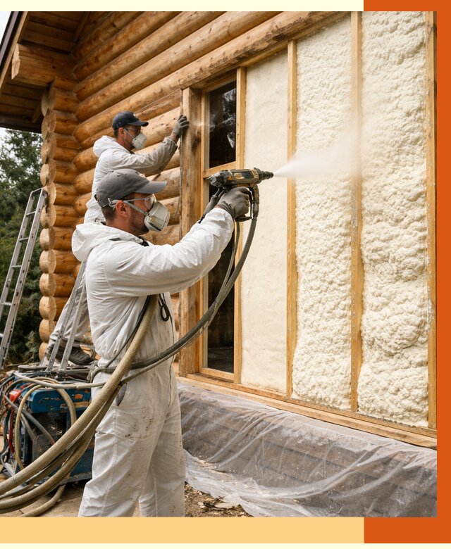 Утепление деревянного дома ППУ в прохладном от 4550 руб/м2 | ТепломастерПрх — под ключ