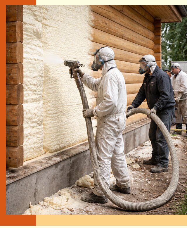 Утепление дома из бруса пенополиуретаном в прохладном