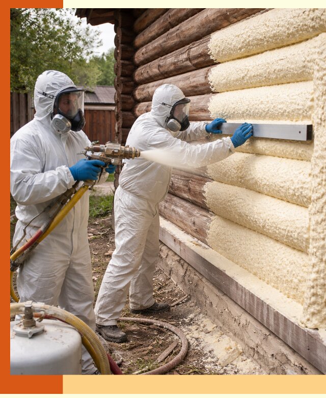 Утепление бревенчатого дома ППУ в прохладном эффективной изоляцией