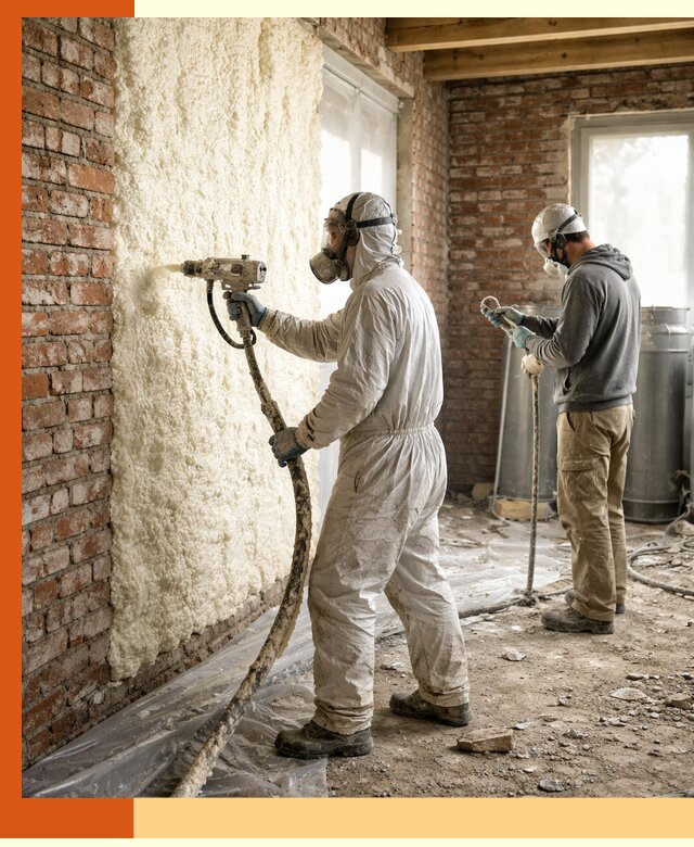 Утепление кирпичного дома пенополиуретаном в прохладном