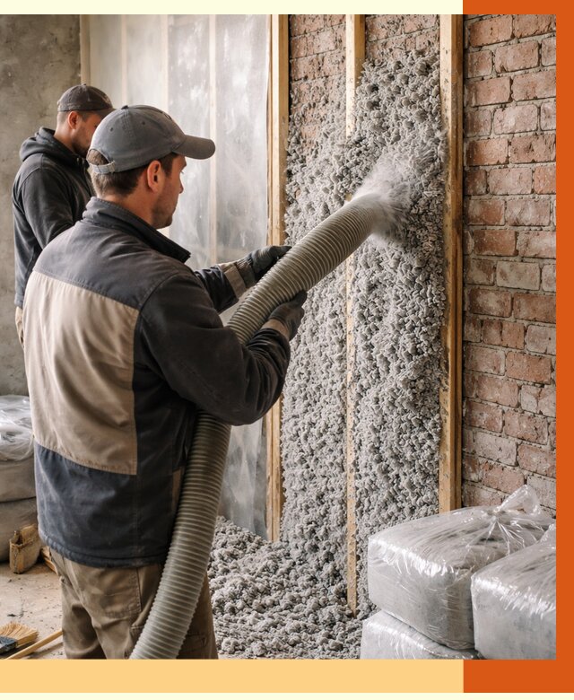 Утепление кирпичного дома эковатой в прохладном от 2546 руб./м² | ТепломастерПрх