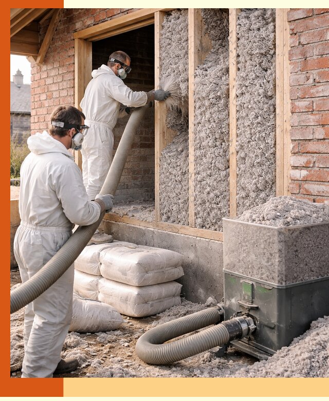 Утепление кирпичного дома эковатой в прохладном