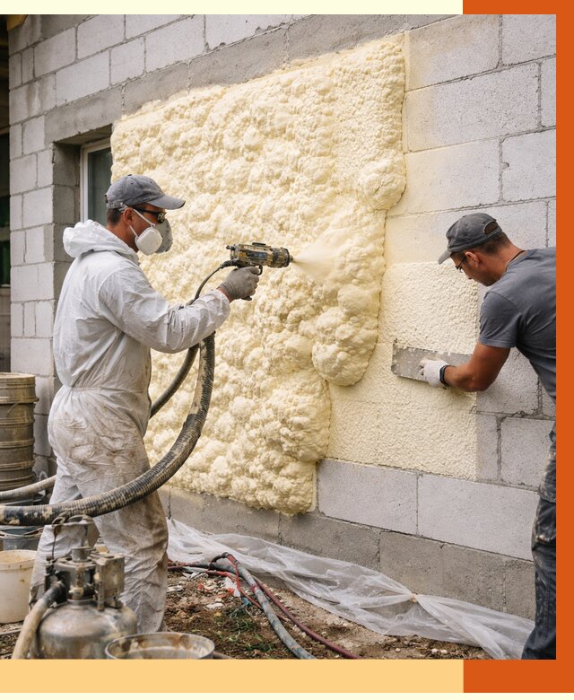 Утепление дома из газобетона ППУ в прохладном от 5200 руб./м² под ключ | ТепломастерПрх