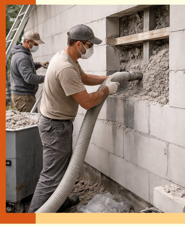 Утепление дома из газобетона эковатой в прохладном