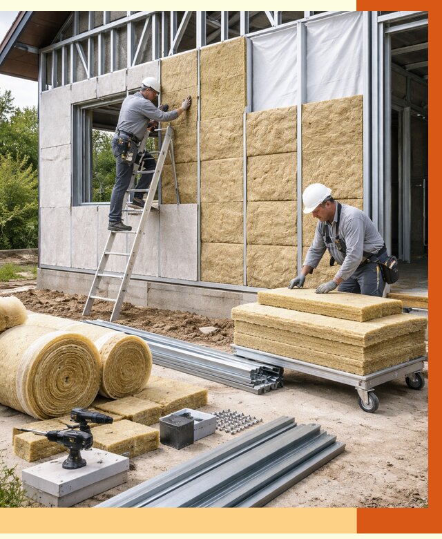 Утепление дома из ЛСТК в прохладном от 5633 руб./м² — профессионально | ТепломастерПрх