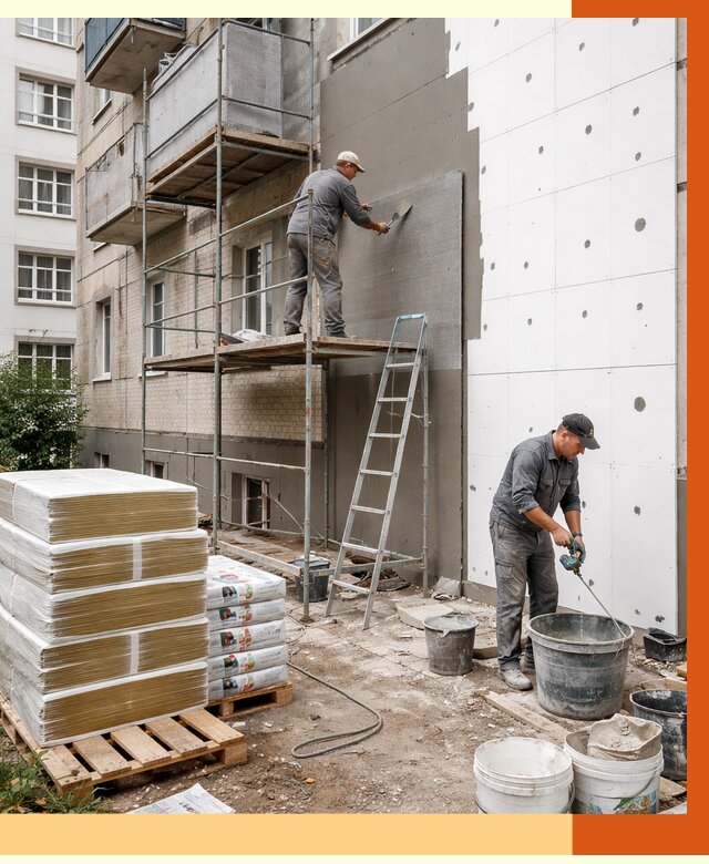 Утепление квартиры снаружи в прохладном от 6662 руб/м2 под ключ | ТепломастерПрх