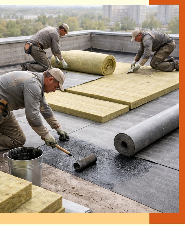 Утепление плоской крыши в прохладном от 7800 руб./м2 под ключ | ТепломастерПрх