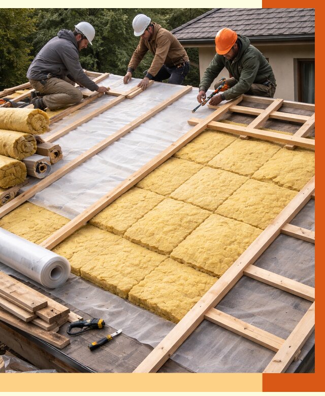 Утепление скатной крыши в прохладном от 1354 руб./м2 под ключ | ТепломастерПрх