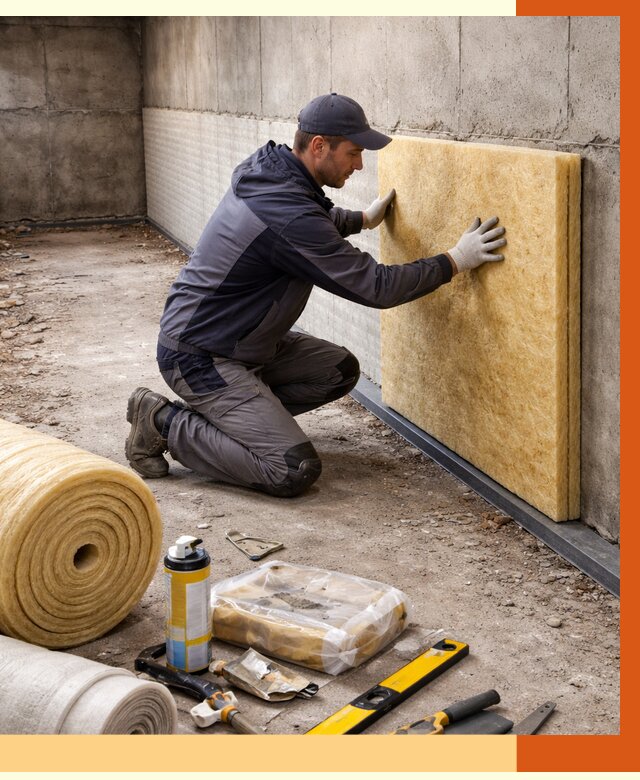 Утепление фундамента изнутри в прохладном от 4550 руб./м2 — работы под ключ | ТепломастерПрх