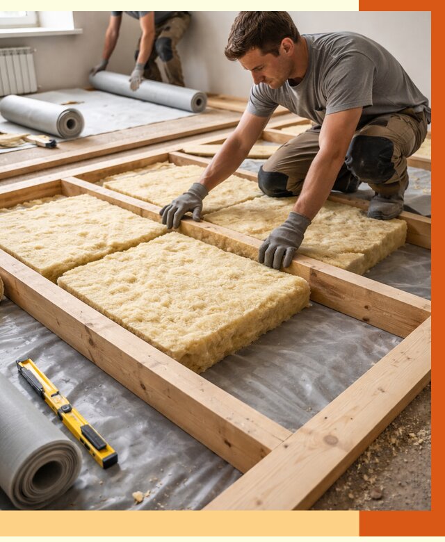 Утепление деревянного пола в прохладном от 1625 руб./м2 под ключ | ТепломастерПрх