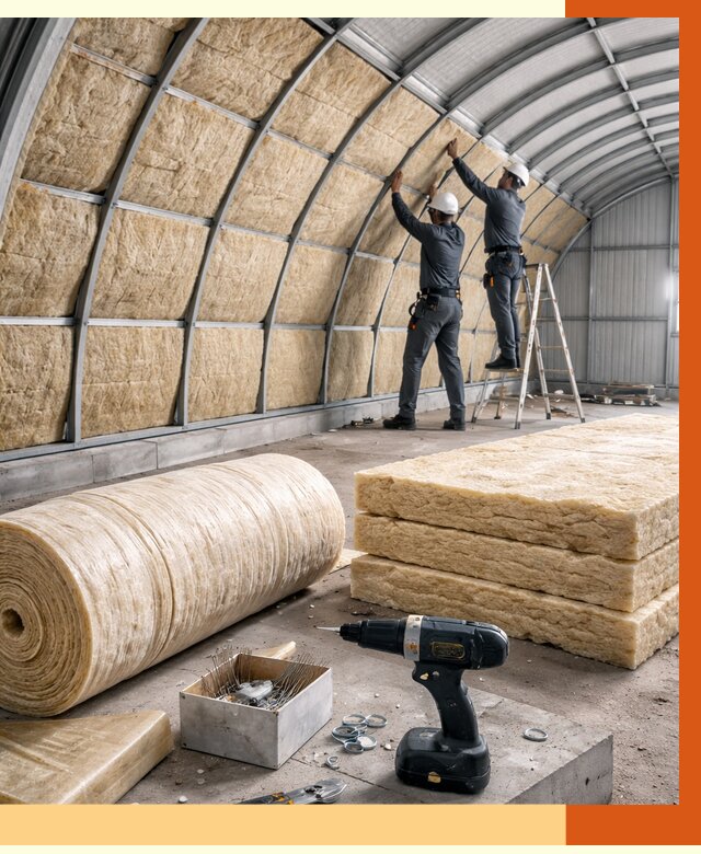 Утепление арочного ангара в прохладном от 3467 руб./м2 под ключ | ТепломастерПрх