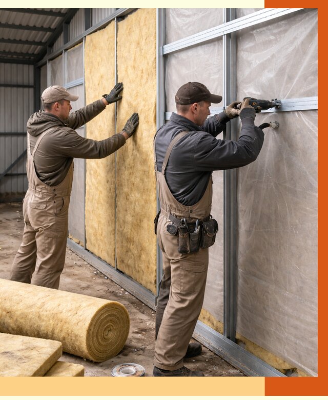 Утепление металлического ангара в прохладном от 5146 руб/м2 — услуги под ключ | ТепломастерПрх