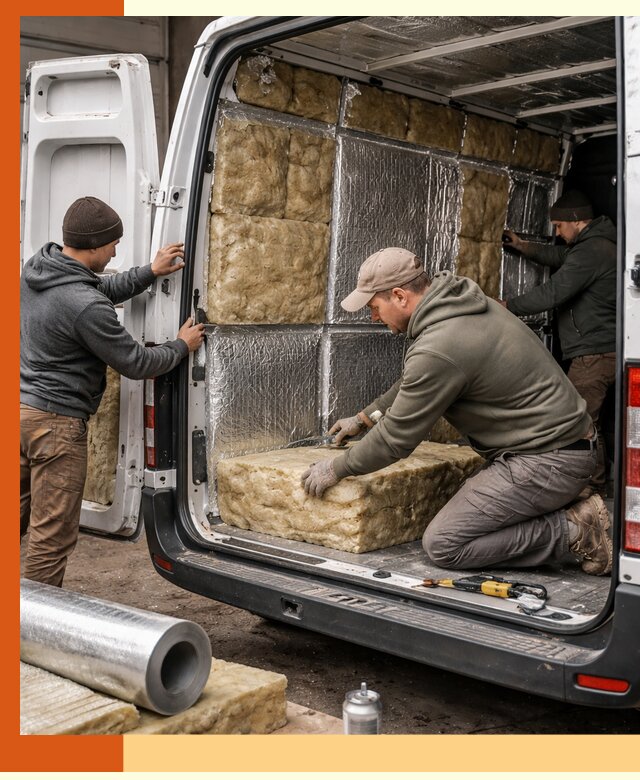 Утепление фургона в прохладном: профессиональная теплоизоляция и шумоизоляция