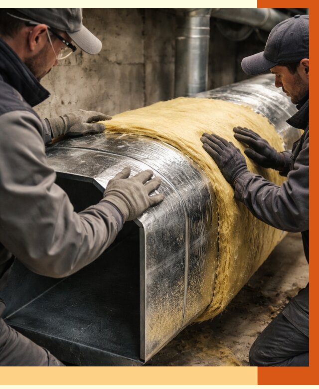 Утепление воздуховодов в прохладном от 4550 руб. — теплоизоляция вентиляции | ТепломастерПрх