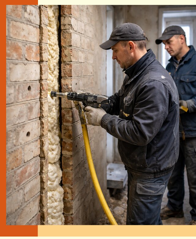 Межстеновое утепление пенополиуретаном в прохладном