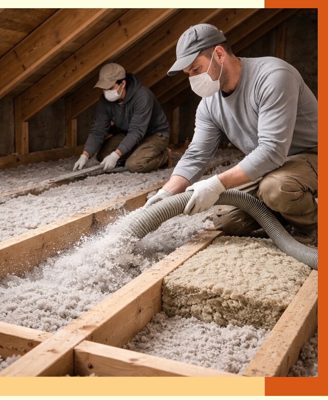 Заполнение полостей чердачного перекрытия в прохладном от 4875 руб. | ТепломастерПрх