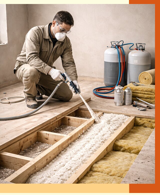 Заполнение полостей межэтажного перекрытия в прохладном от 4550 руб. | ТепломастерПрх