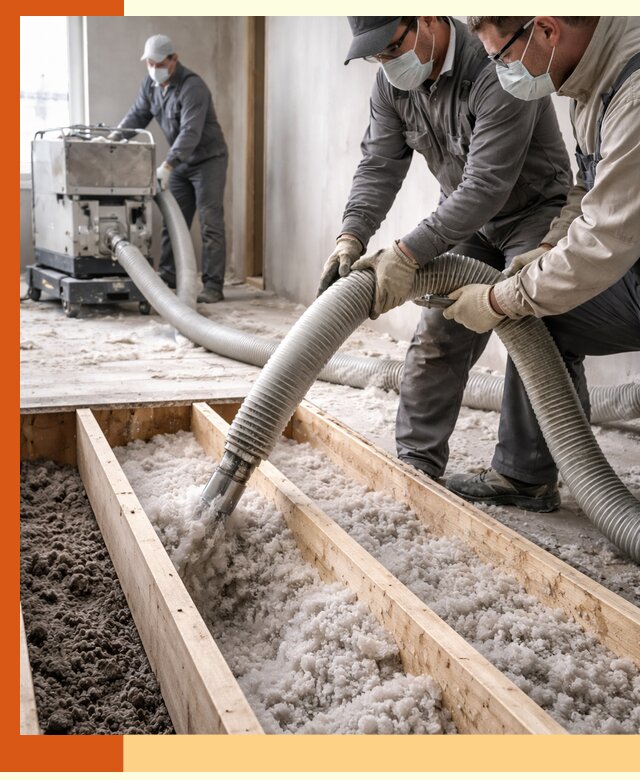 Заполнение полостей межэтажного перекрытия в прохладном эффективно и герметично