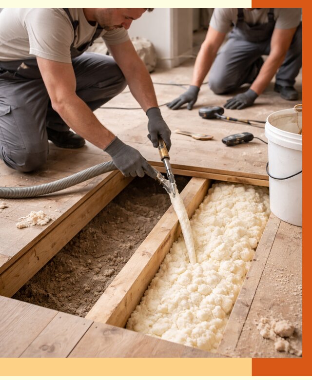 Заполнение пустот пола в прохладном от 2925 руб. — утепление пустот пола под ключ | ТепломастерПрх