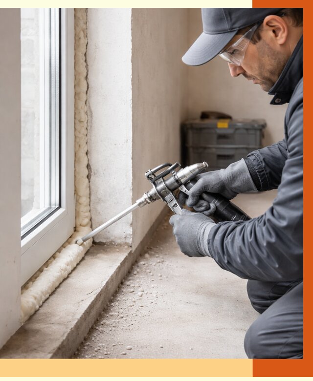 Герметизация стыков ППУ в прохладном от 1787 руб. за м2 — утепление примыканий под ключ | ТепломастерПрх