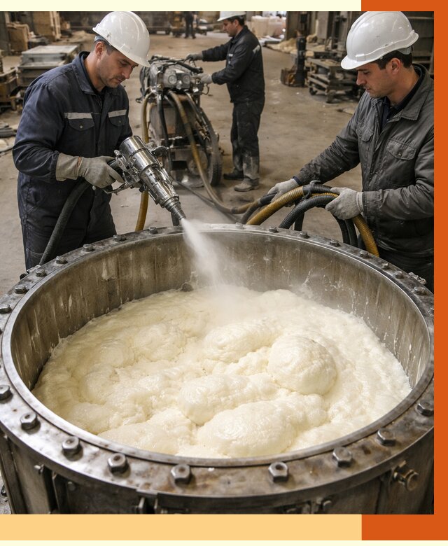 Заливка ППУ в емкости в прохладном от 7854 руб. — утепление емкости под ключ | ТепломастерПрх