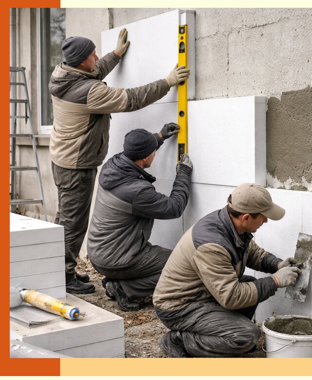 Утепление пенопластом наружных стен и фасадов в прохладном