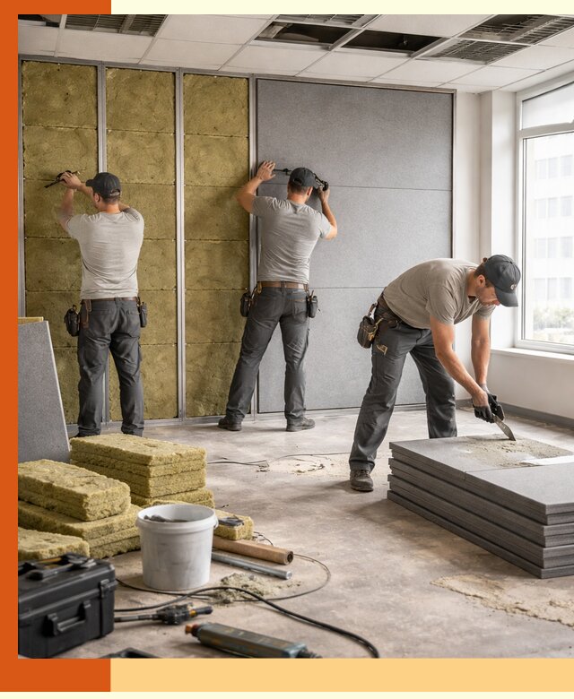 Профессиональная шумоизоляция офисов в прохладном для комфорта сотрудников