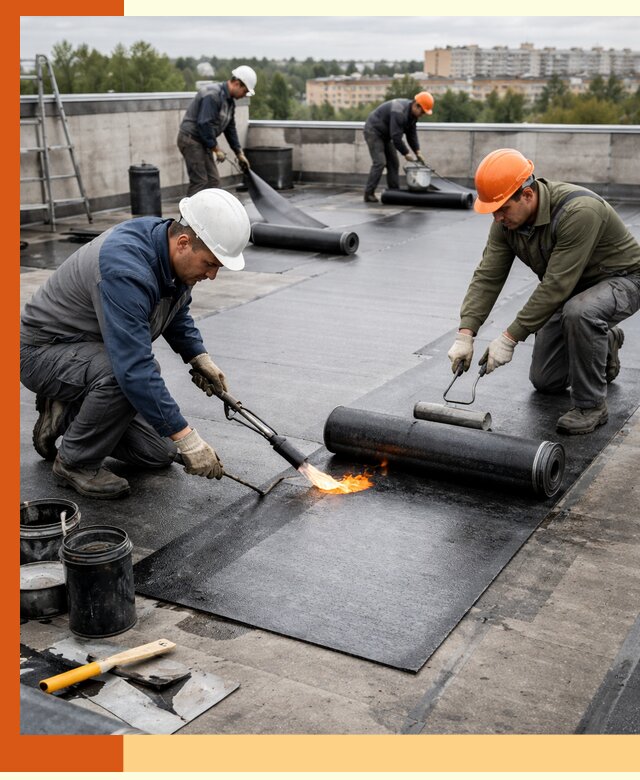 Профессиональная гидроизоляция плоской кровли в прохладном