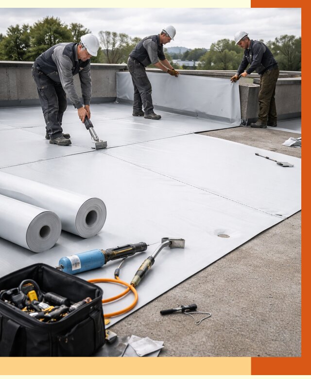 Гидроизоляция мембранной кровли в прохладном от 8125 руб./м² — профессионально | ТепломастерПрх