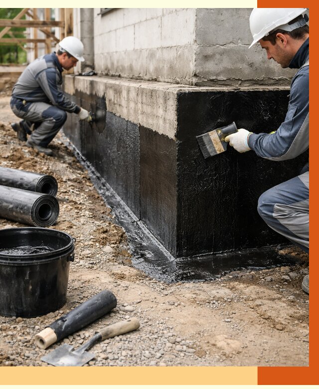 Гидроизоляция фундамента в прохладном от 1354 руб. — профессионально, под ключ | ТепломастерПрх