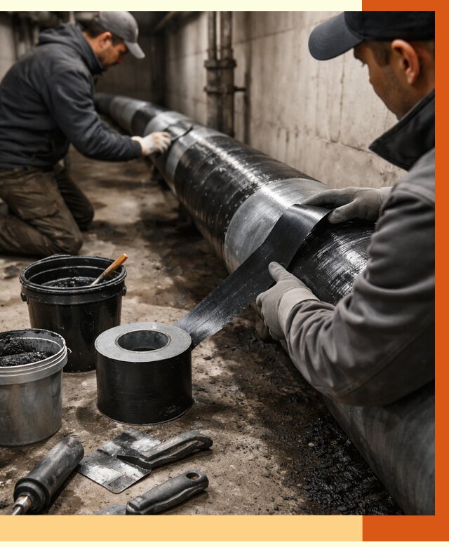 Гидроизоляция труб в прохладном от 2708 руб. — профессиональная герметизация | ТепломастерПрх