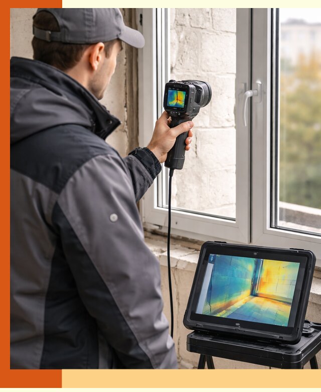 Тепловизионное обследование дома в прохладном для выявления утечек тепла