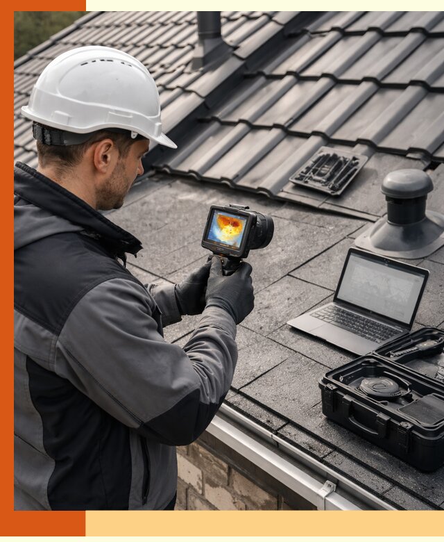 Тепловизионное обследование кровли в прохладном для выявления дефектов
