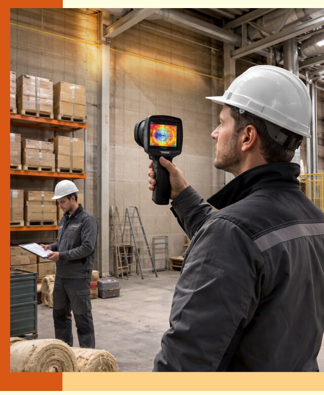 Тепловизионное обследование склада и выявление утечек в прохладном