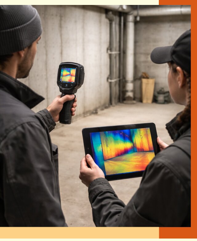 Тепловизионное обследование подвала в прохладном от 4875 руб. — проверка гидроизоляции | ТепломастерПрх